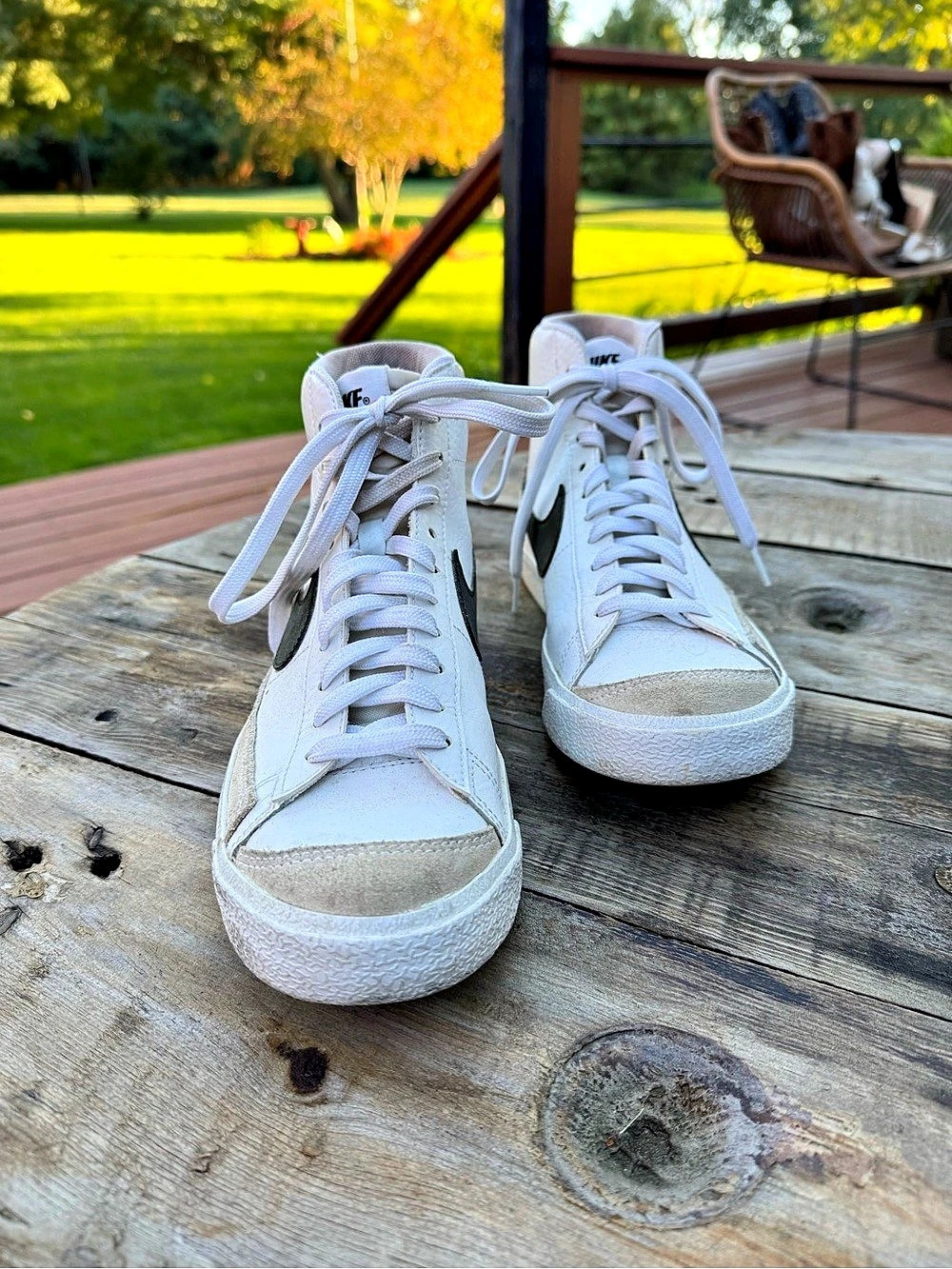 Nike Blazer Mid '77 Vintage White Black Sneakers in White & Black - Picture 4 of 4
